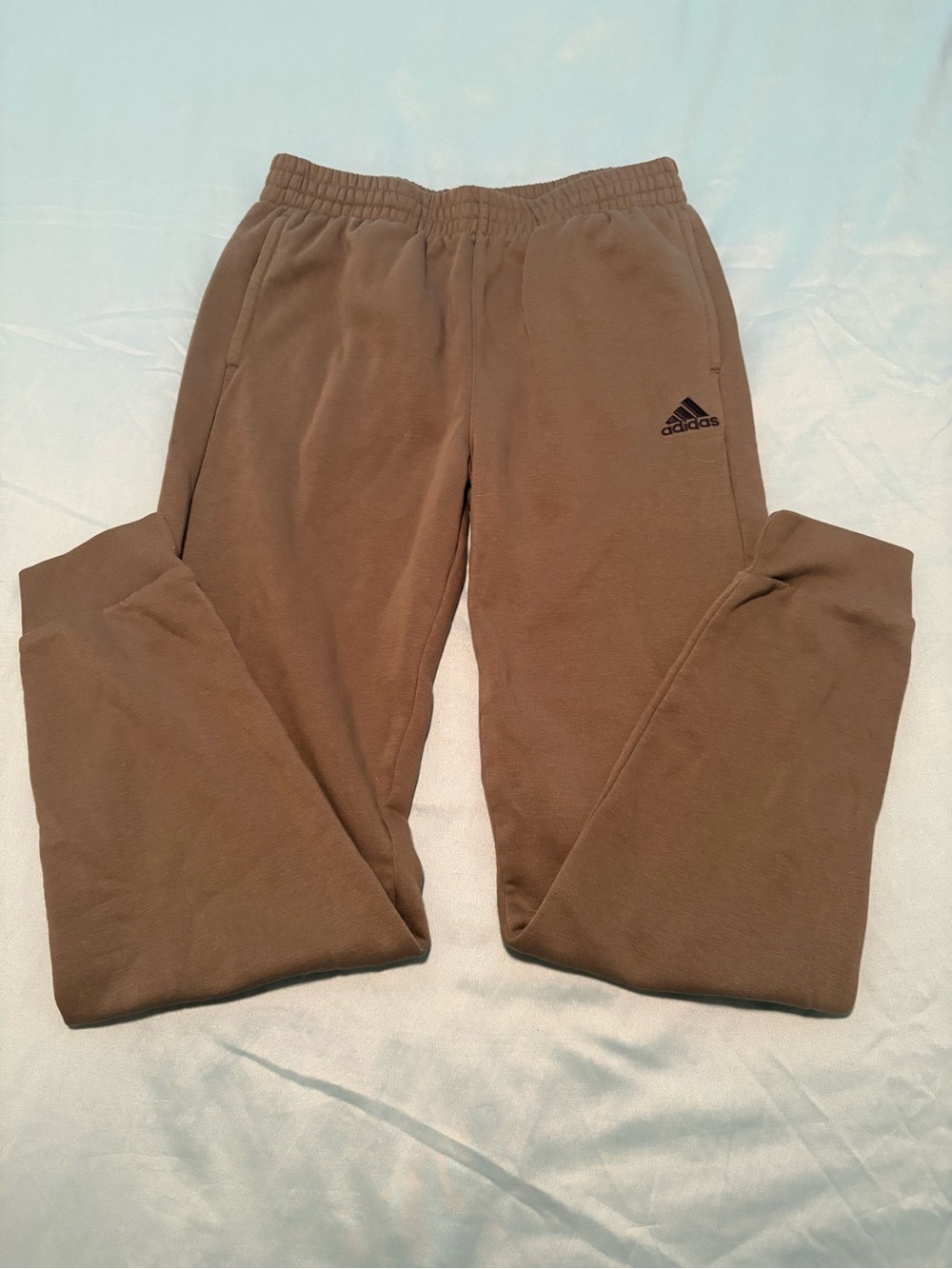 adidas Kids Brown Fleece Joggers with Logo